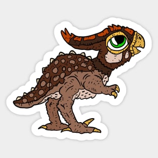 a cute kawaii dinosaur baby. happy dino cartoon. Sticker